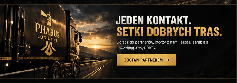 Jeden kontakt. Setki dobrych tras. Zostań partnerem Pharus Logistics.
